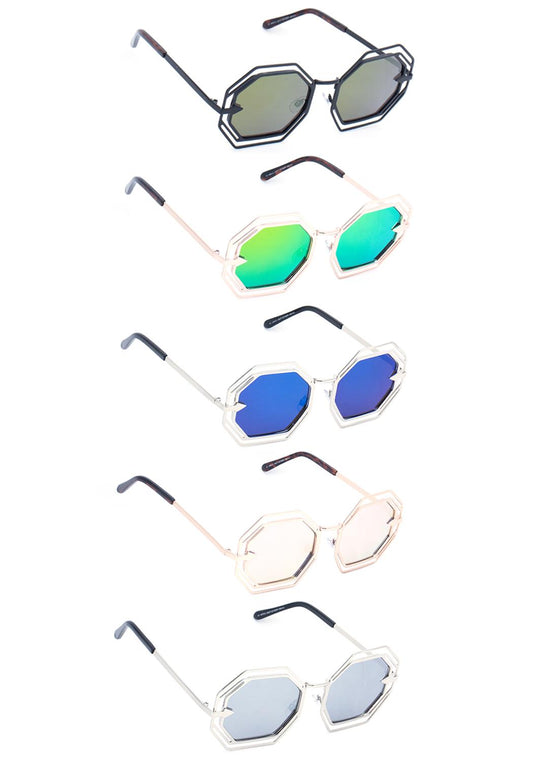 Fashion Modern Design Octagon Shape Sunglasses - Wholesale Apparel Center