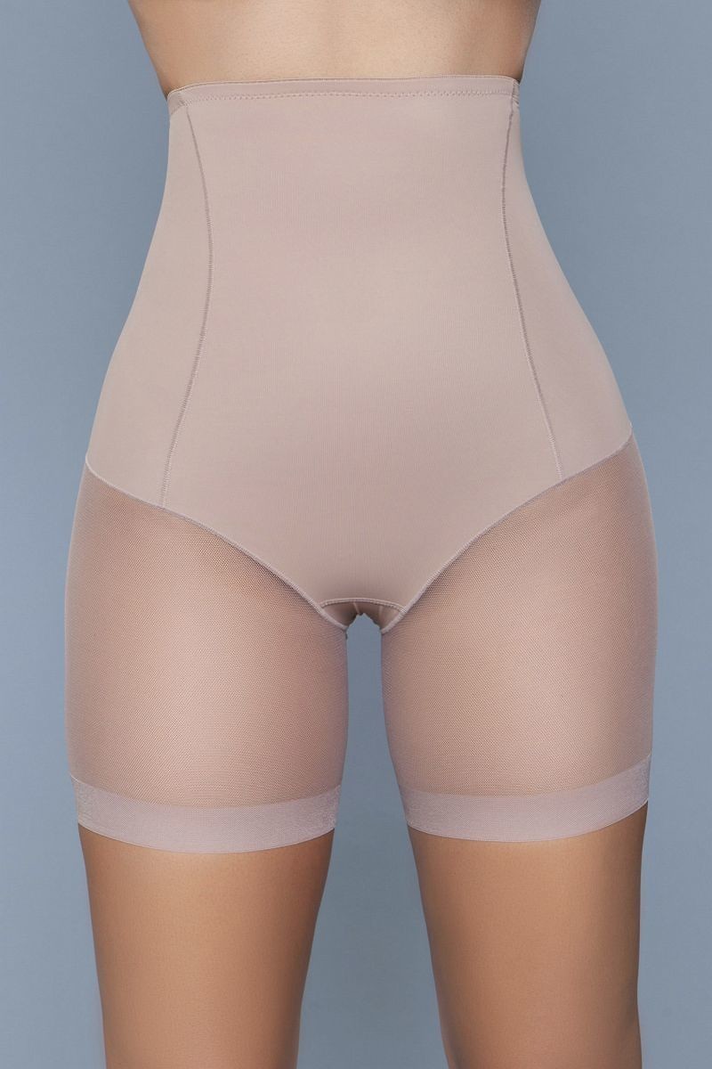 Nude High Waist Mesh Shorts Body Shaper With Waist Boning - Wholesale Apparel Center