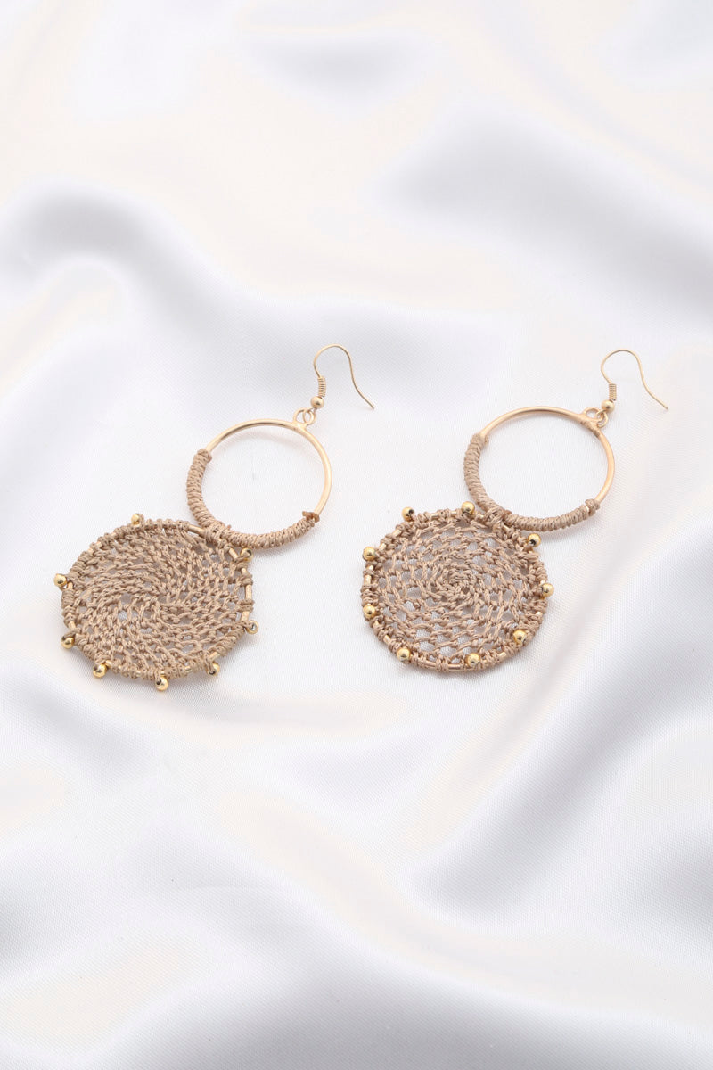 Double Circle Thread Beaded Earring - Wholesale Apparel Center