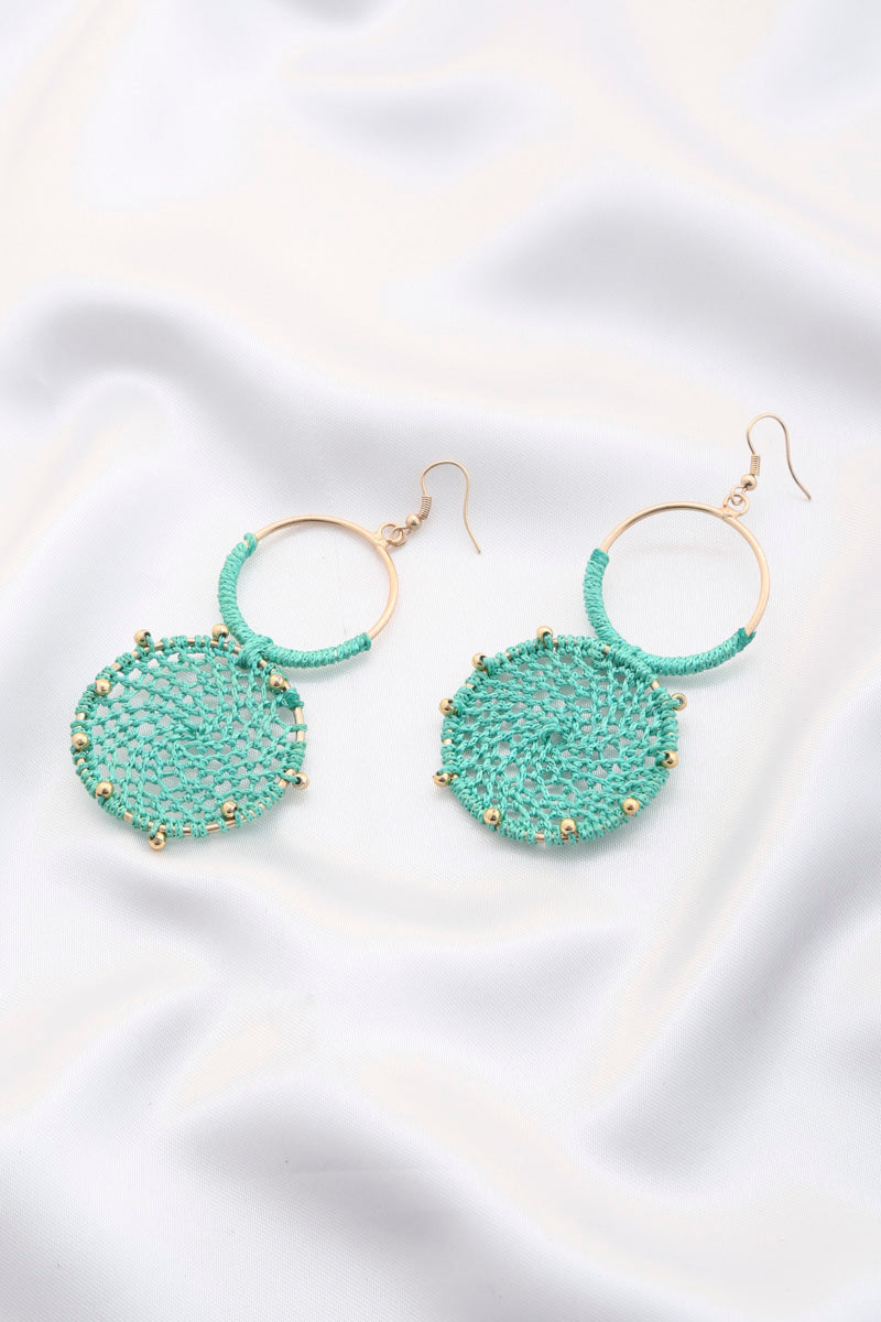 Double Circle Thread Beaded Earring - Wholesale Apparel Center