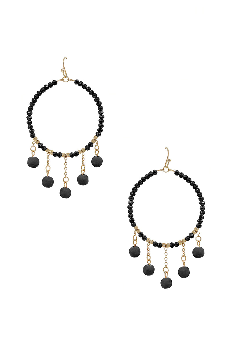 Clay Ball Charm Round Beads Earring - Wholesale Apparel Center
