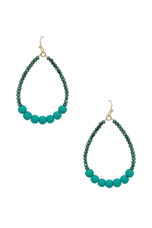 Clay Ball Accent Beads Teardrop Earring - Wholesale Apparel Center