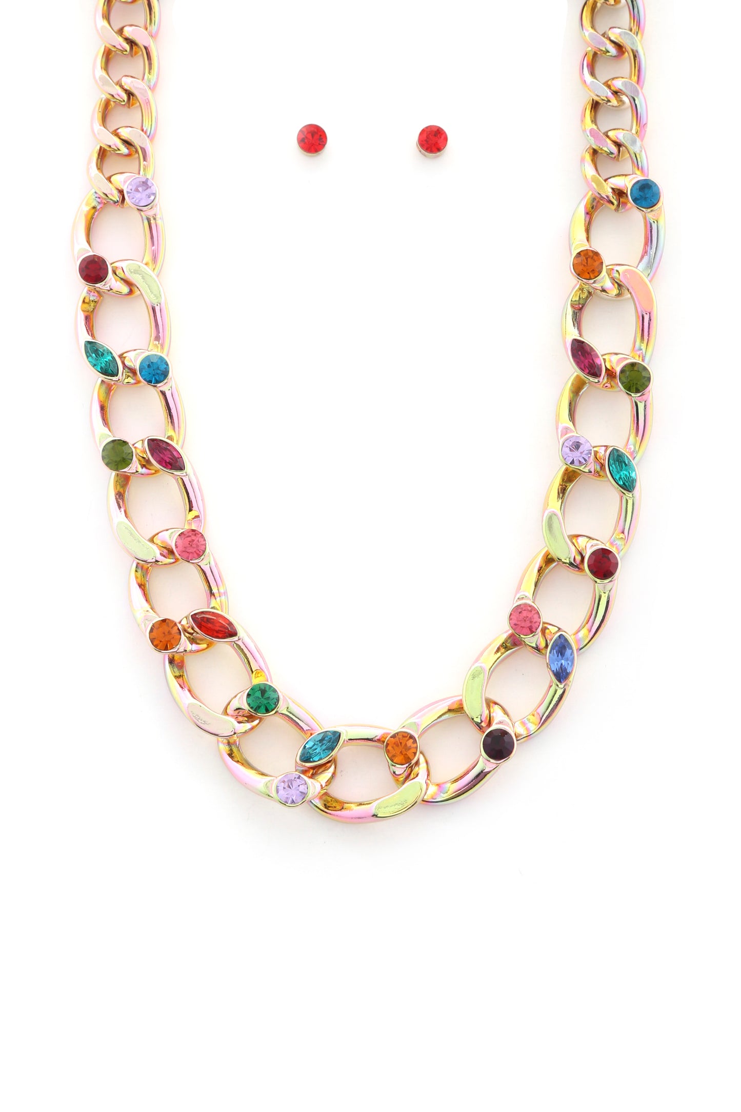 Crystal Curb Link Necklace - Wholesale Apparel Center