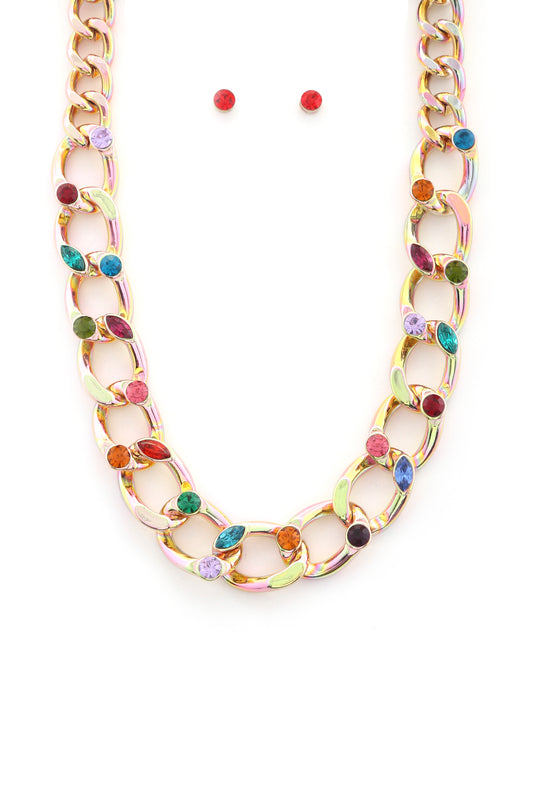 Crystal Curb Link Necklace - Wholesale Apparel Center