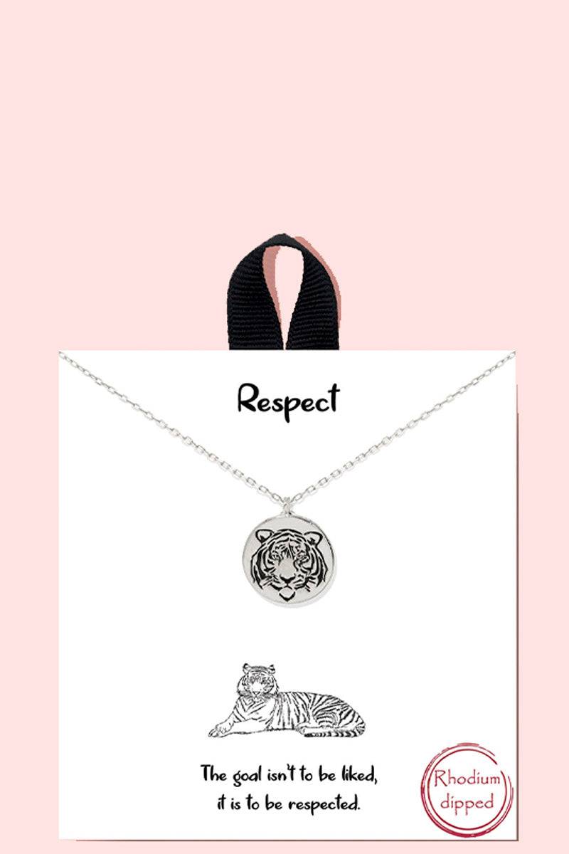 18k Gold Rhodium Dipped Respect Necklace - Wholesale Apparel Center