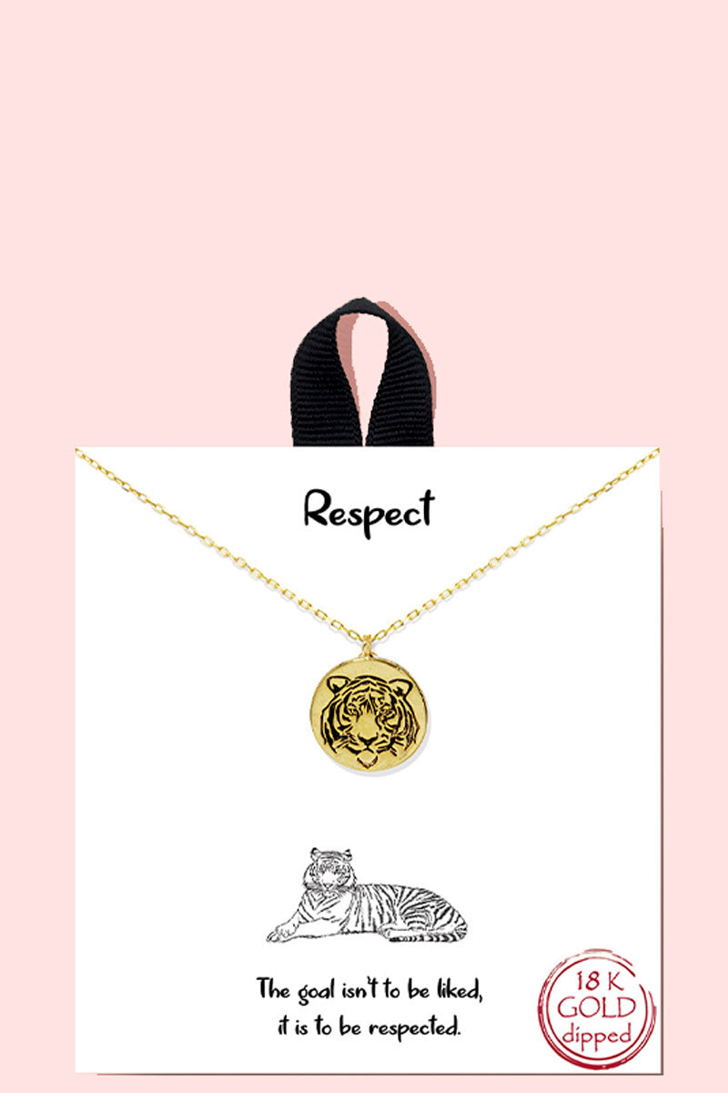 18k Gold Rhodium Dipped Respect Necklace - Wholesale Apparel Center