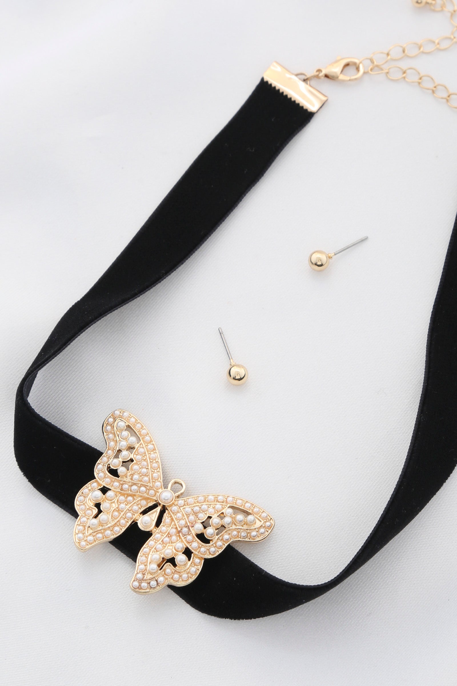Butterfly Pendant Choker Necklace - Wholesale Apparel Center