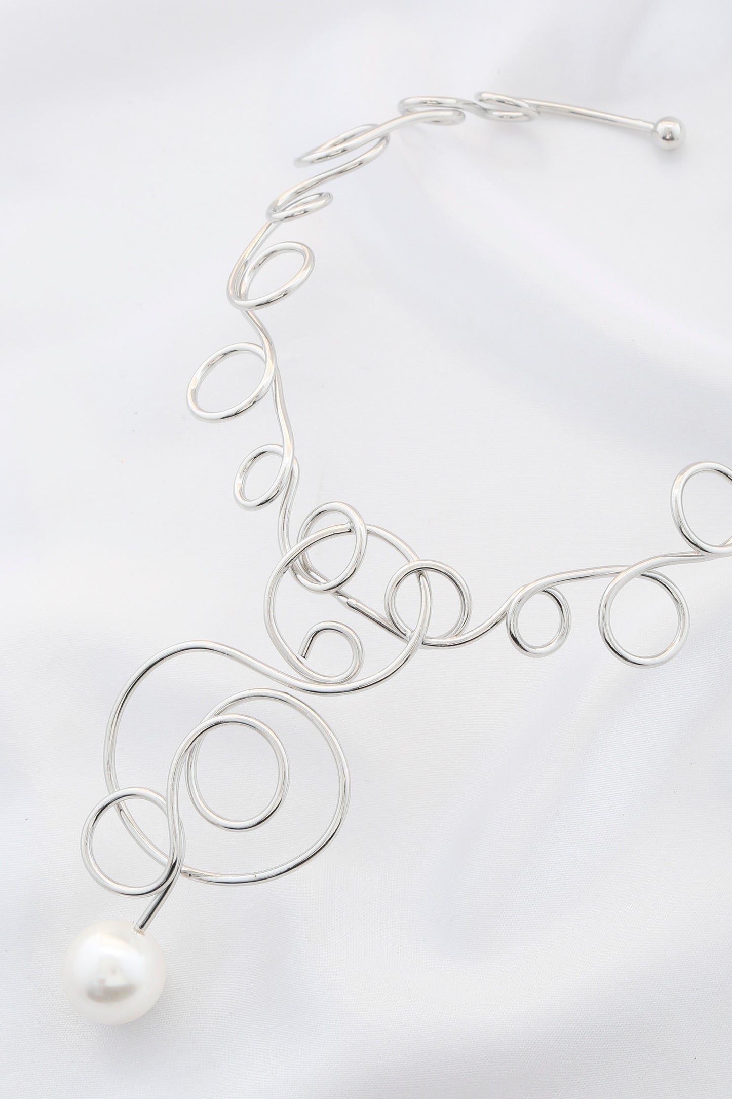 Pearl Swirl Metal Necklace - Wholesale Apparel Center