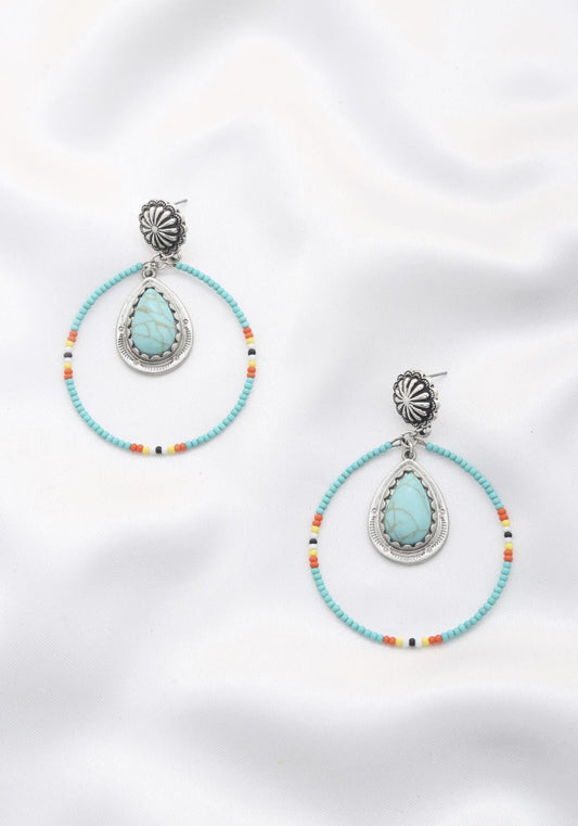 Rodeo western style stone earring - Wholesale Apparel Center