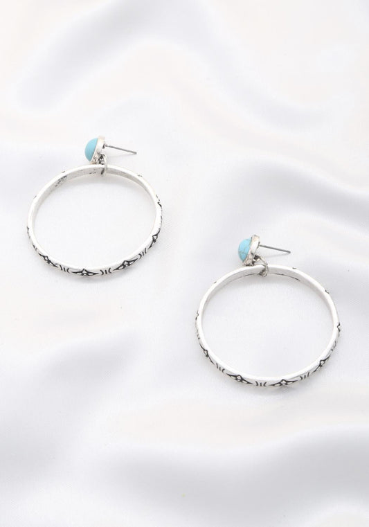 Rodeo western texture hoop earring - Wholesale Apparel Center