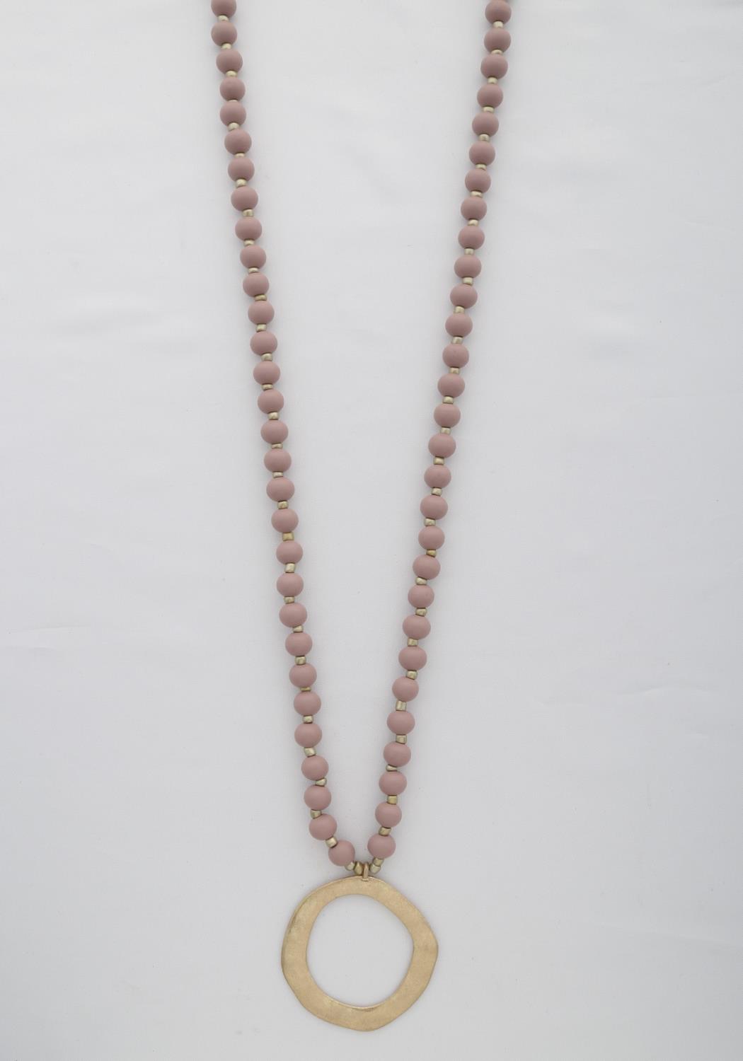 Circle Pendant Beaded Necklace - Wholesale Apparel Center