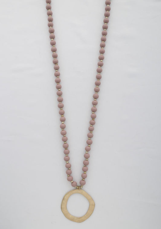 Circle Pendant Beaded Necklace - Wholesale Apparel Center