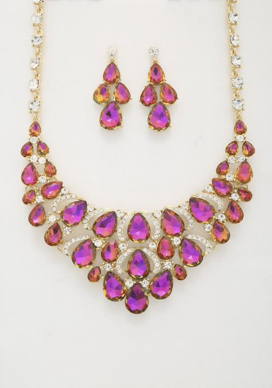 Teardrop Crystal Link Necklace - Wholesale Apparel Center