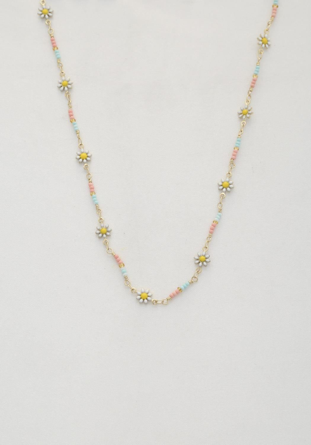 Flower Beaded Necklace - Wholesale Apparel Center