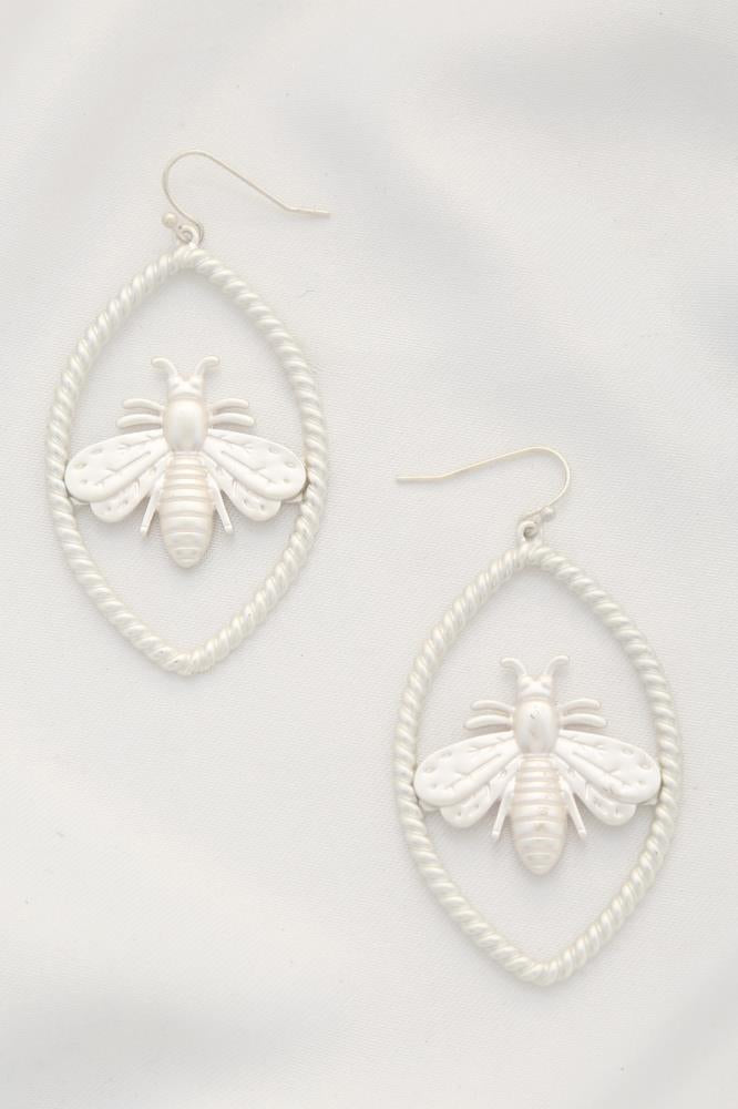 Bee Marquise Shape Dangle Earring - Wholesale Apparel Center